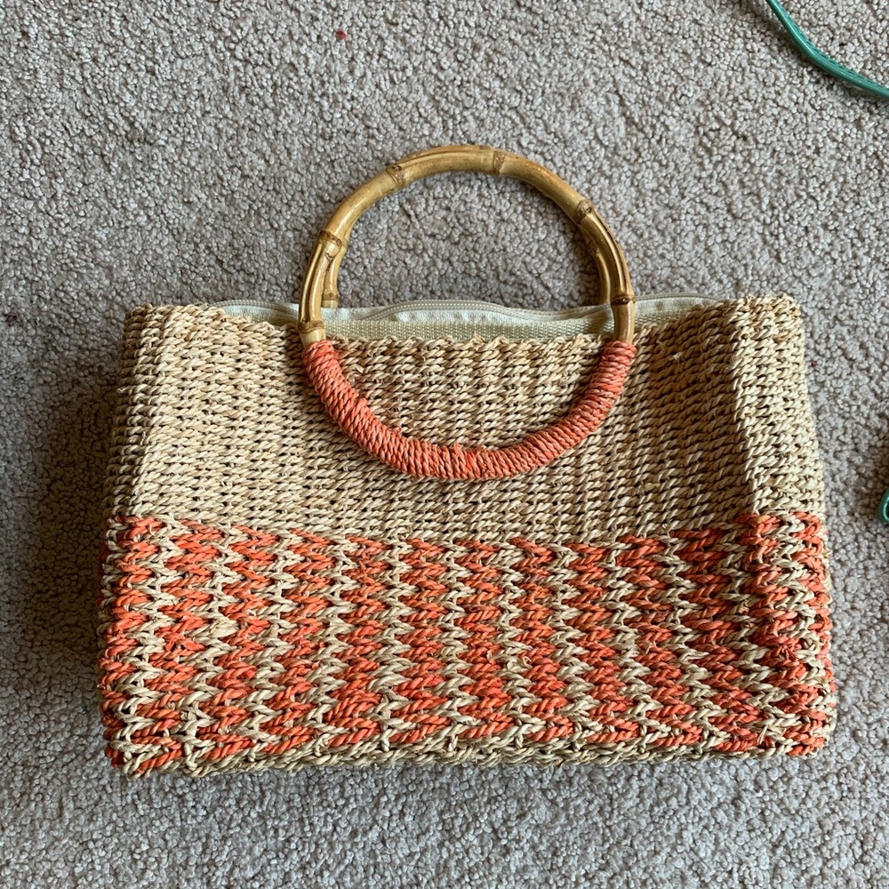 Esprit Black Chateau Tan Orange Purse Handbag - Picture 4 of 8